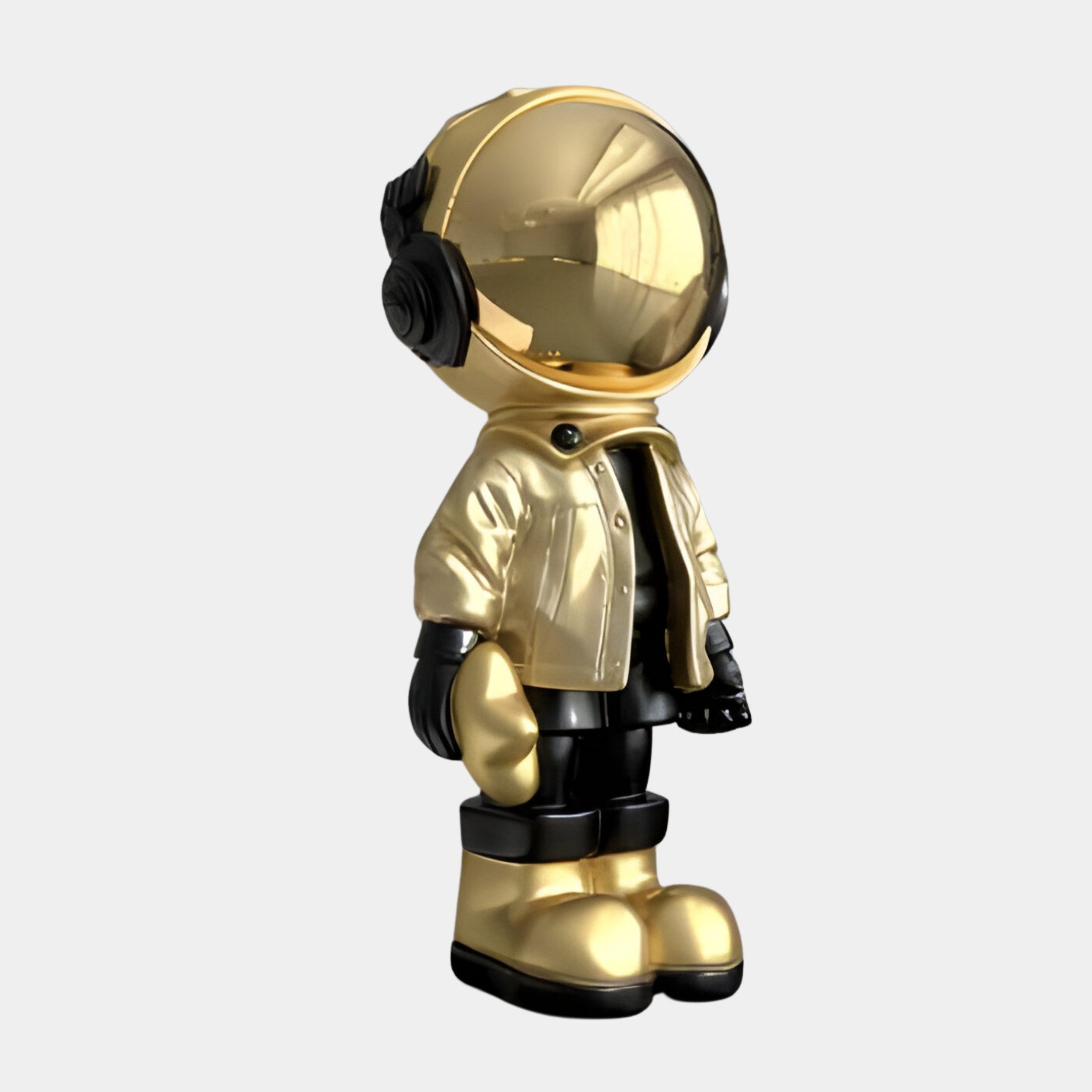 Kleine himmlische goldene Astronaut Beats Skulptur - 70cm