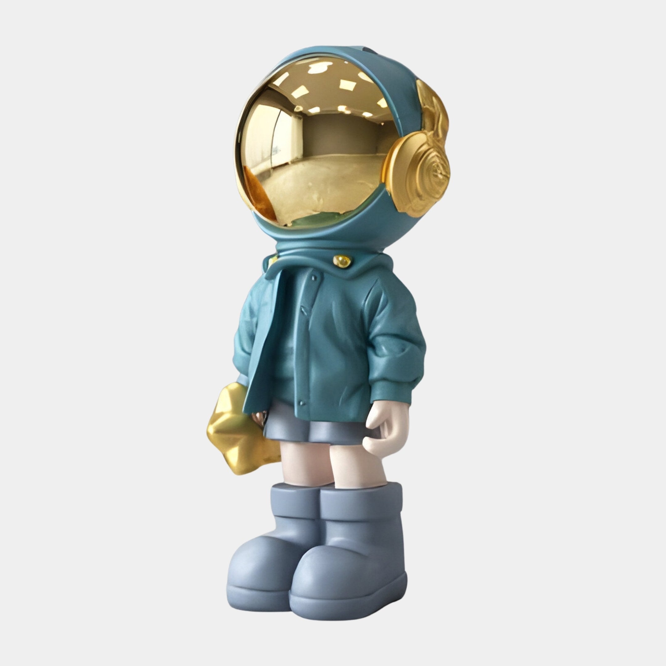 Kleine galaktische blaue Astronauten Beats Skulptur - 70 cm