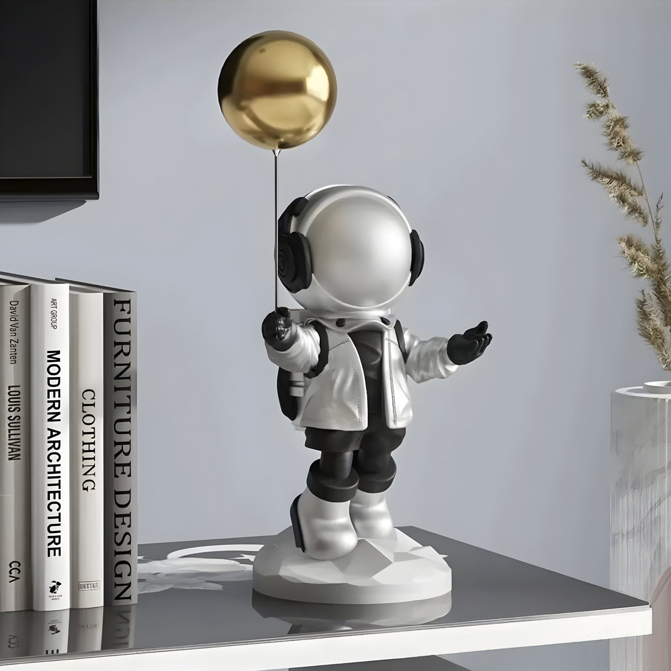 Kleine Lunare Silber Astronauten Ballonfigur - 42 cm