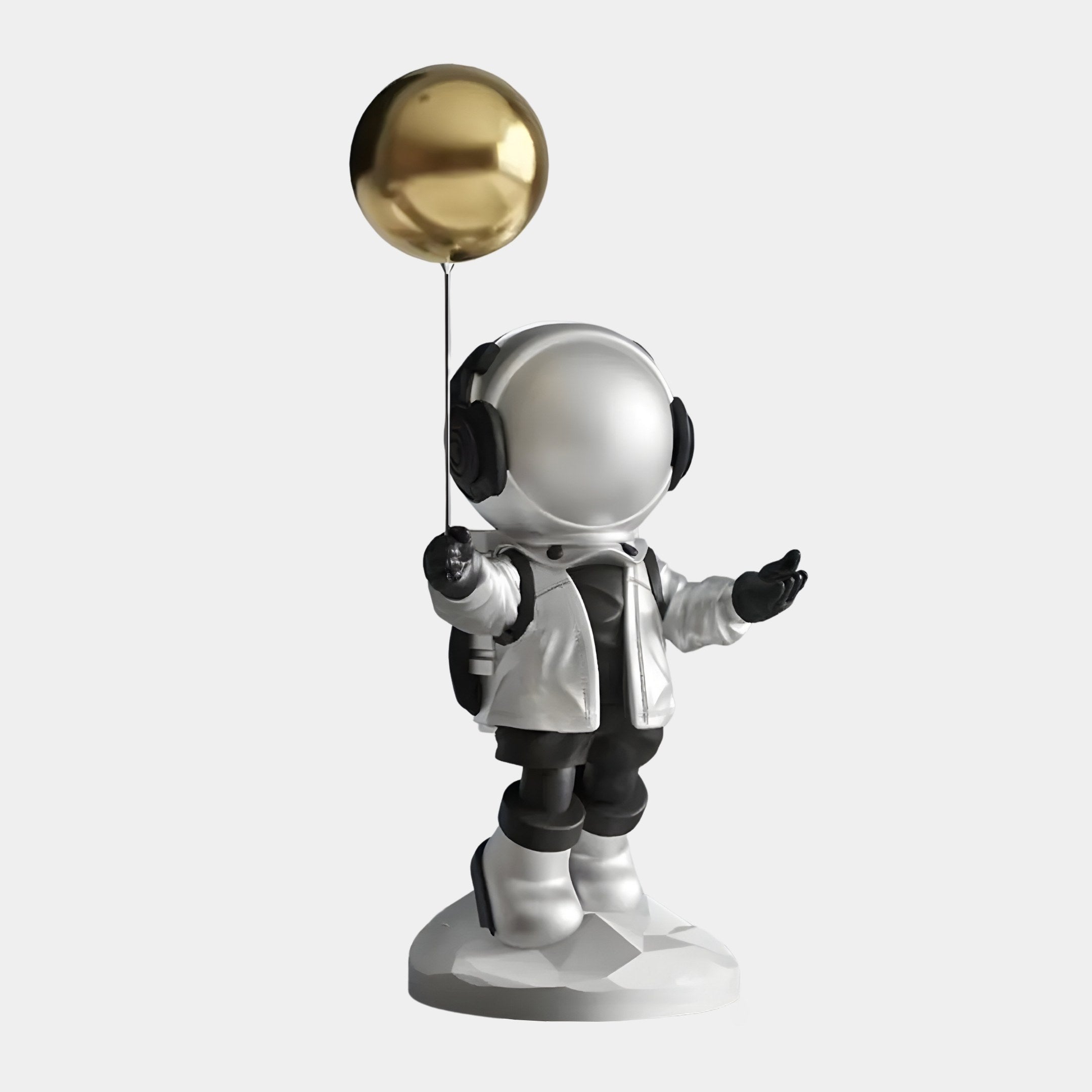 Kleine Lunare Silber Astronauten Ballonfigur - 42 cm