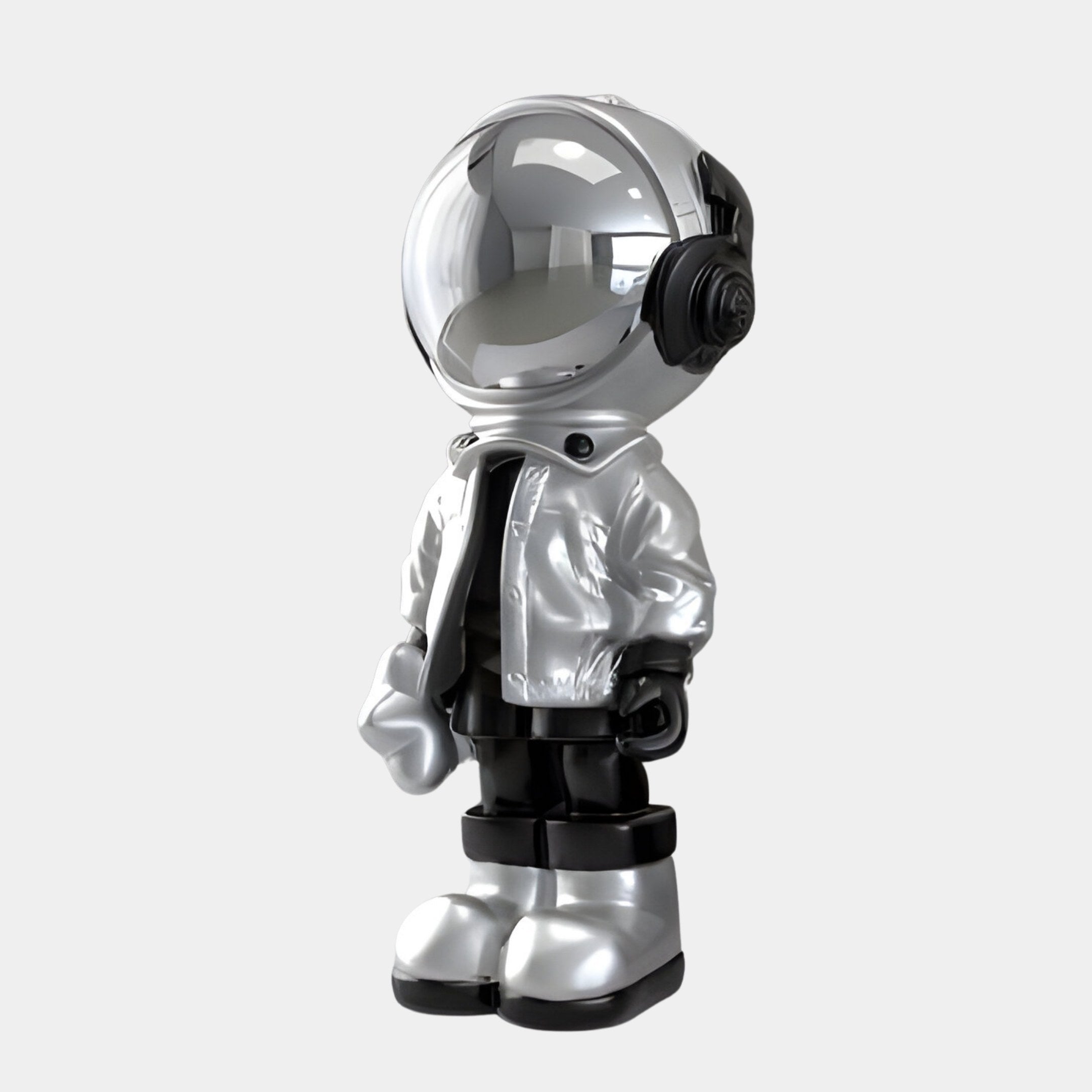 Kleine Lunar Silber Astronaut Beats Skulptur - 70cm