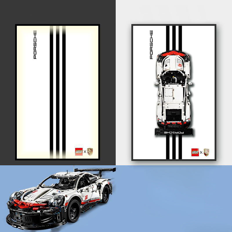 Porsche Lego Supercar LED Wandkunst
