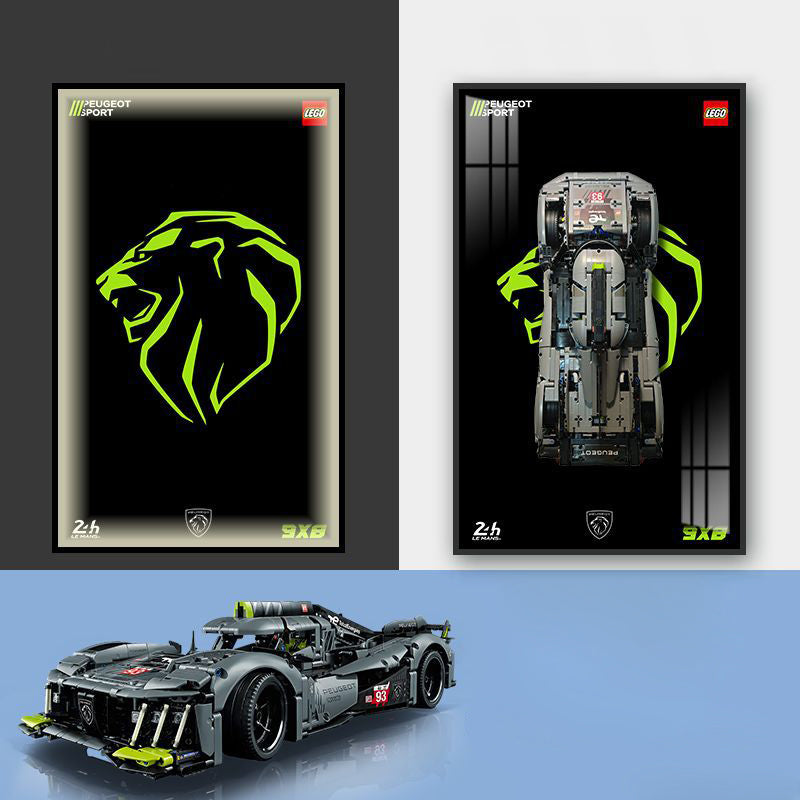 Peugeot Lego Supercar LED Wandkunst