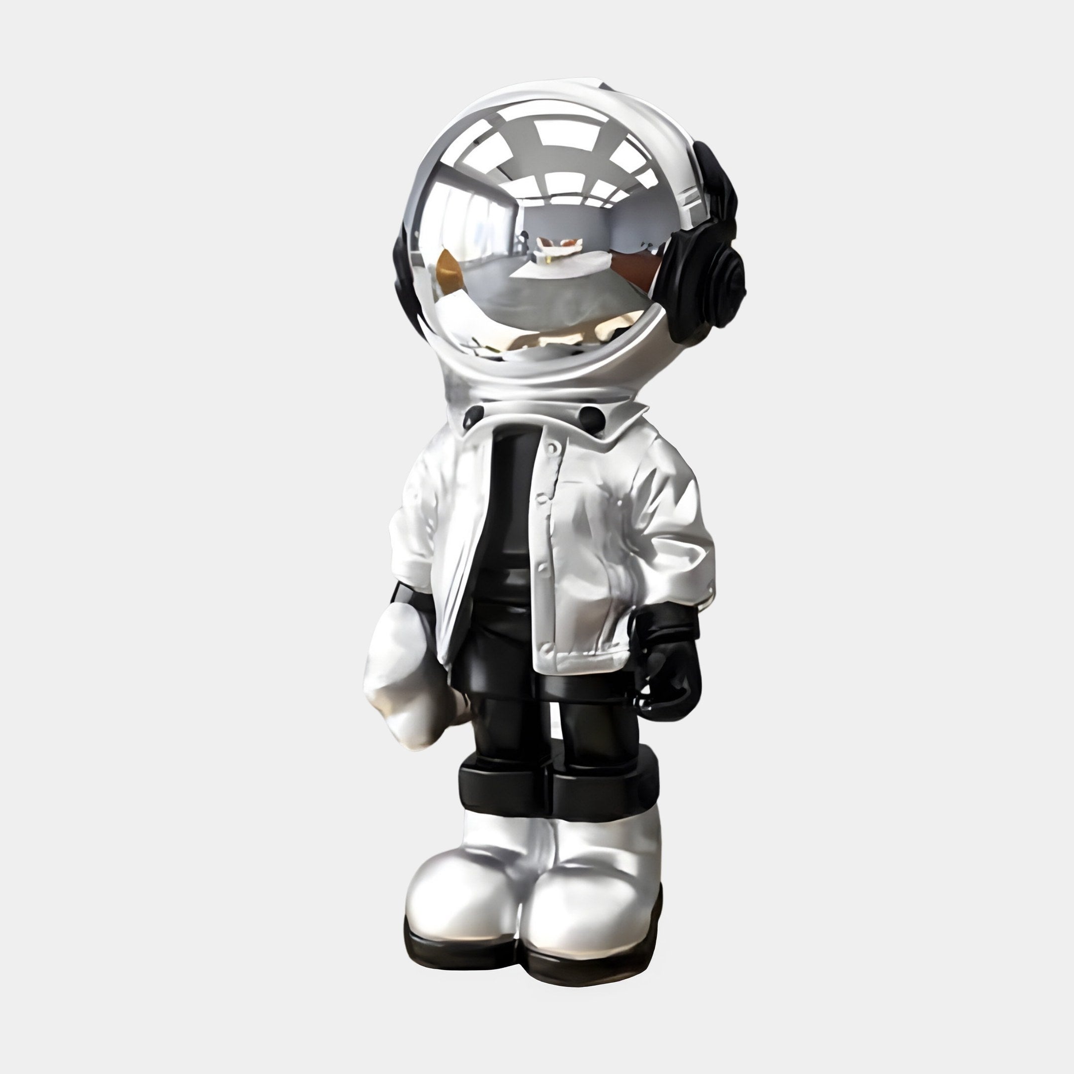 Kleine Lunar Silver Astronaut Beats Figur - 36 cm
